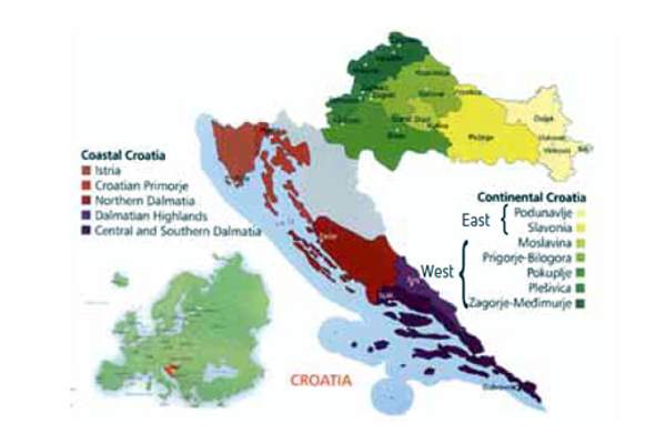 karta regija hrvatske Tri vinogradarske regije umjesto dosadašnjih dviju | vinarija.com karta regija hrvatske
